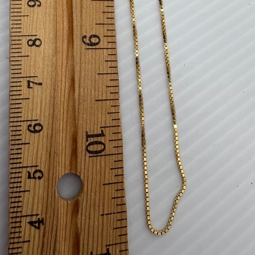 Italian Sterling Silver 925 Gold Vermeil Box Chain Necklace 21" Gold Tone - Picture 2 of 9